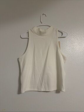 a new day Cream Mock Neck Ribbed Tank